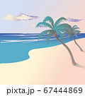 Vector illustration of the landscape of the coast by the sea with palm trees. 67444869