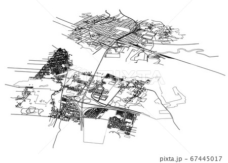 Outline city concept. Wire-frame style 67445017