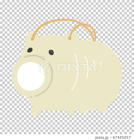 Hand drawn illustration icon of mosquito catching pig [white background] 67445057