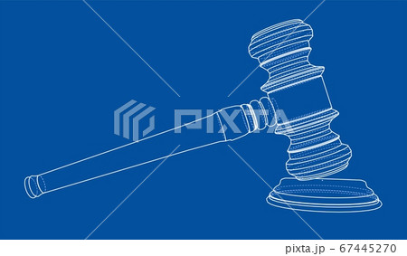 3D outline gavel. 3D illustration 67445270