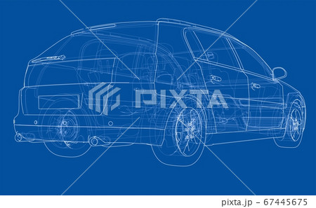Concept car. 3D illustration Concept car. 3D illustration 67445675
