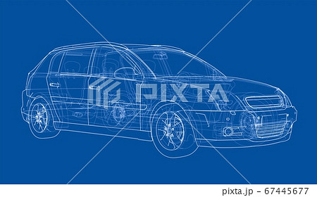 Concept car. 3D illustration 67445677