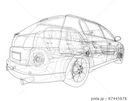 Concept car. 3D illustration Concept car. 3D illustration 67445678