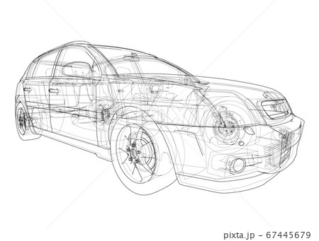 Concept car. 3D illustration 67445679