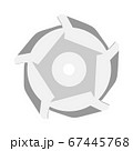 Circular saw blade on a white background. Vector 67445768