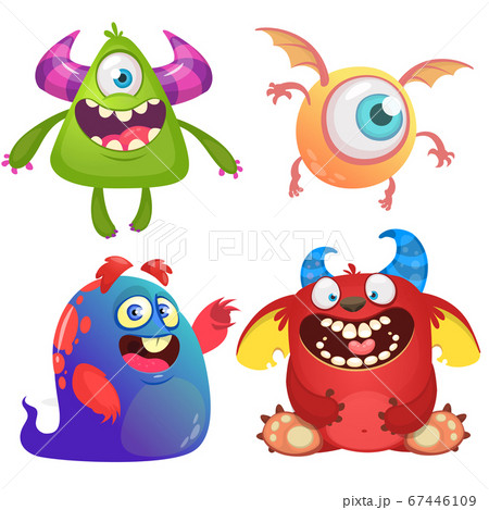 Cartoon Monsters set for Halloween. Vector set of cartoon monsters isolated. 67446109