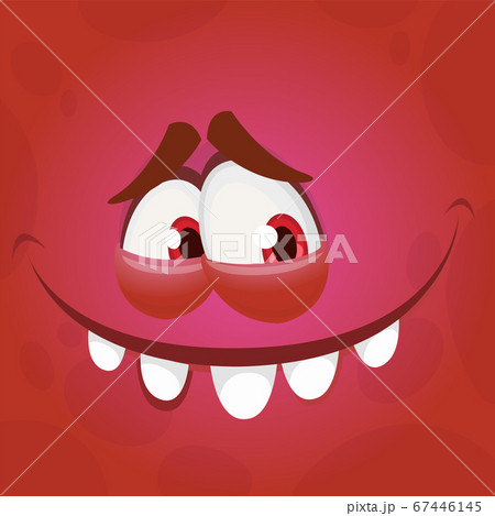 Funny cartoon monster face. Vector Halloween 67446145