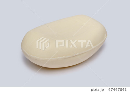 Glycerin soap bar over light grey background Glycerin soap bar over light grey background 67447841