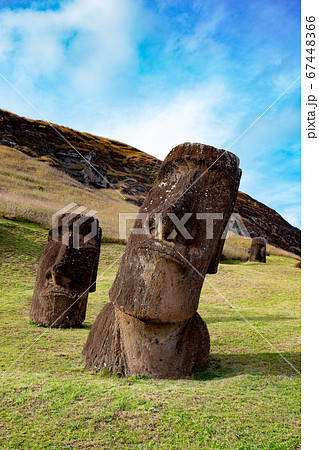 Stone statues Moai on Easter Island Rapa Nui Stone statues Moai on Easter Island Rapa Nui 67448366