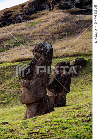 Stone statues Moai on Easter Island Rapa Nui Stone statues Moai on Easter Island Rapa Nui 67448369