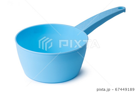 New plastic household dipper isolated on white 67449189