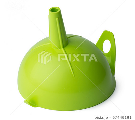 New plastic kitchen funnel isolated on white 67449191