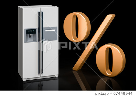 Discount concept. Modern fridge Discount concept. Modern fridge 67449944