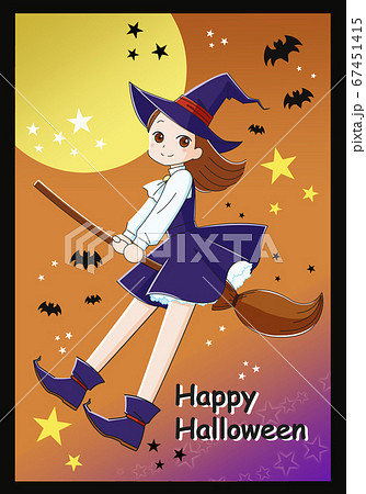 ハロウィン 魔女のイラスト素材