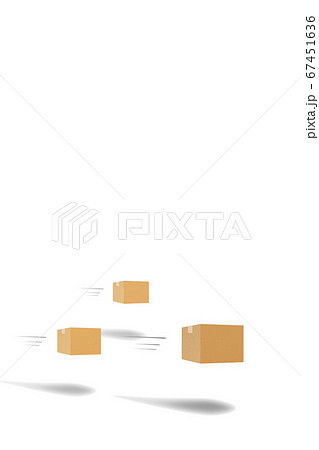 荷物を送る、荷物が届く、配達、速達、段ボール箱など	 67451636