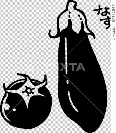なすびの線画イラストのイラスト素材