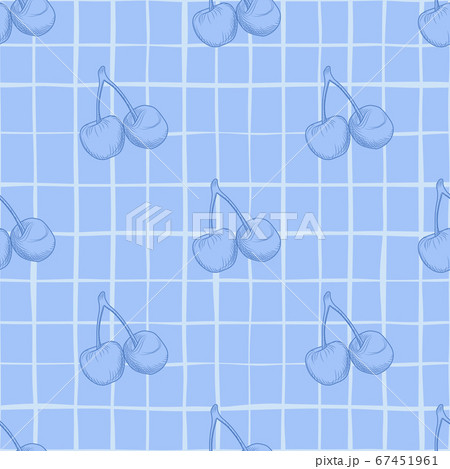 Outline cherry silhouette background. Blue Outline cherry silhouette background. Blue 67451961