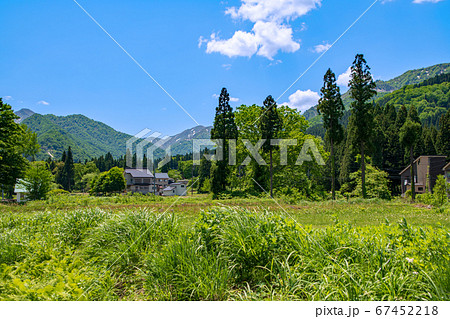 新緑の風景 土樽自然公園 新潟県湯沢町 の写真素材