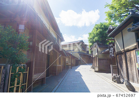 イラストみたいな京都の清水坂の写真の写真素材