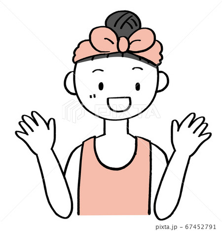 驚いて喜ぶキャミソール姿の女性シンプル 驚いて喜ぶキャミソール姿の女性シンプル 67452791