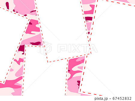 ステッチフレーム ピンク迷彩背景のイラスト素材