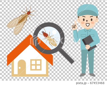 Image Illustration of Pest Control Worker and Termite 67453468