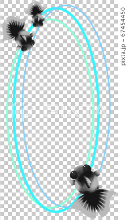 Vertical frame of gray goldfish (light blue) 67454450