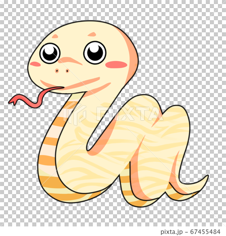 白ヘビのキャラクターのイラスト素材