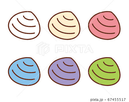 二枚貝のイラスト素材