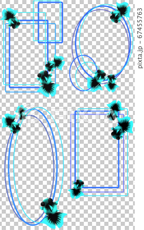 Vertical 4 types of light blue goldfish (blue) Vertical 4 types of light blue goldfish (blue) 67455763