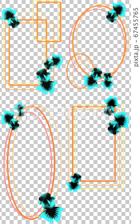 Vertical 4 types of light blue goldfish (orange) Vertical 4 types of light blue goldfish (orange) 67455765