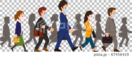 Businessmen commuting sideways Businessmen commuting sideways 67456429