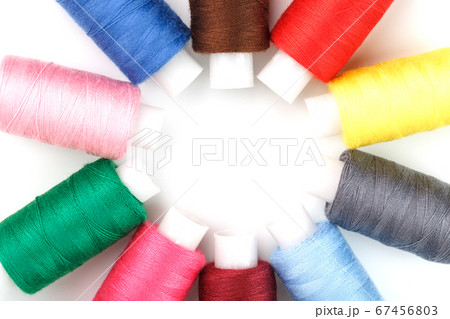 Colorful cotton craft sewing threads in flower 67456803