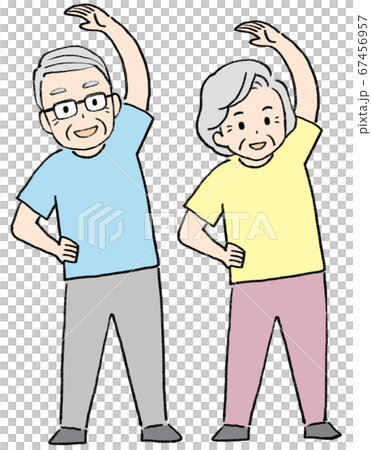 体操をするシニアのイラスト 67456957