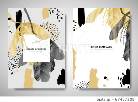 Greenery greeting/invitation card template design, leaves with flowers with hand drawn graphics Greenery greeting/invitation card template design, leaves with flowers with hand drawn graphics 67457209