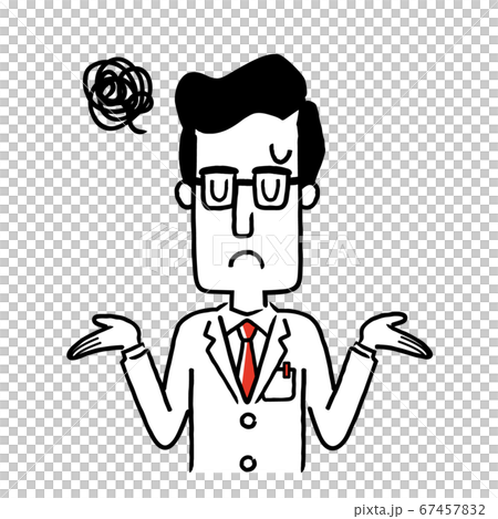 ベクター素材:困る、落ち込む男性医師 ベクター素材:困る、落ち込む男性医師 67457832