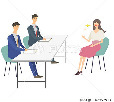 面接　転職　就職活動　就活　面接官　ベクターイラスト 67457913