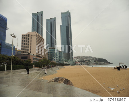 海雲台 曇りの浜辺 釜山 海雲台 曇りの浜辺 釜山 67458867