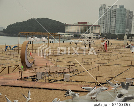 海雲台 曇りの浜辺 釜山 海雲台 曇りの浜辺 釜山 67458868