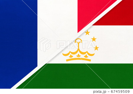 France and Tajikistan, symbol of national flags France and Tajikistan, symbol of national flags 67459509