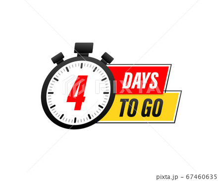 4 Days to go. Countdown timer. Clock icon. Time - Stock Illustration  [67460635] - PIXTA