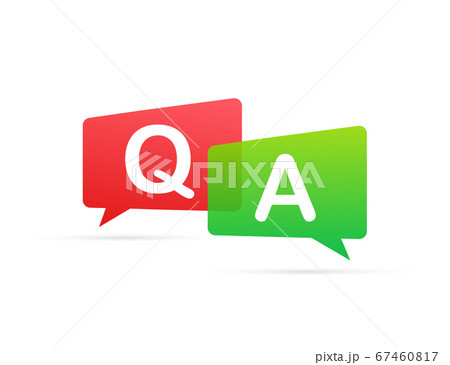 Question and Answer Bubble Chat on white background. Vector stock illustration. 67460817