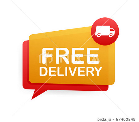 Free delivery. Badge with truck. Vector stock illustrtaion. Free delivery. Badge with truck. Vector stock illustrtaion. 67460849