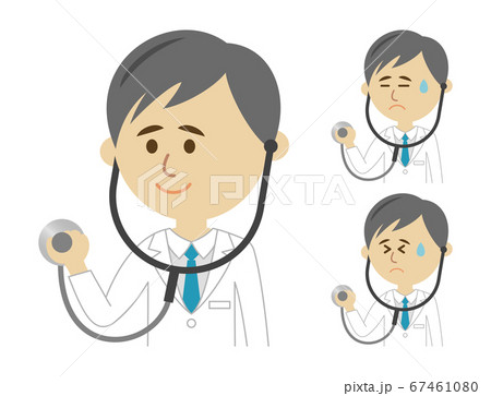 聴診器を使う医者のイラストイメージのイラスト素材