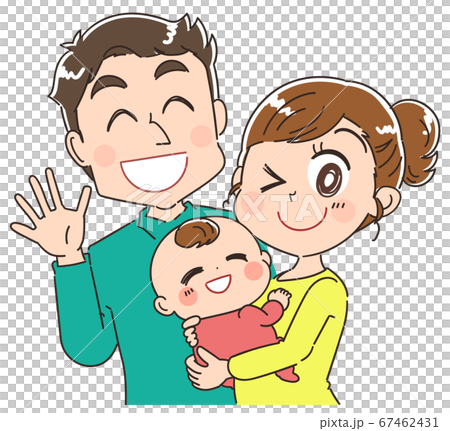 為人父母的家庭爸爸和媽媽抱著嬰兒 為人父母的家庭爸爸和媽媽抱著嬰兒 67462431