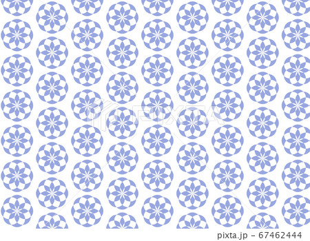 幾何学模様のパターン・模様（和・風車）青のイラスト素材 [67462444 