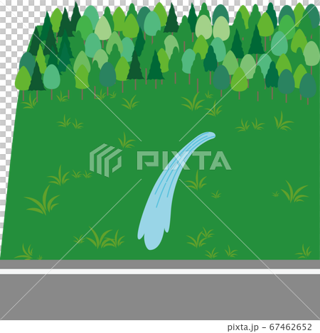 Sign of a landslide Ira of water blowing from the slope 67462652