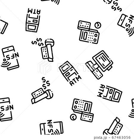 Pos Terminal Device Seamless Pattern Vector 67463056