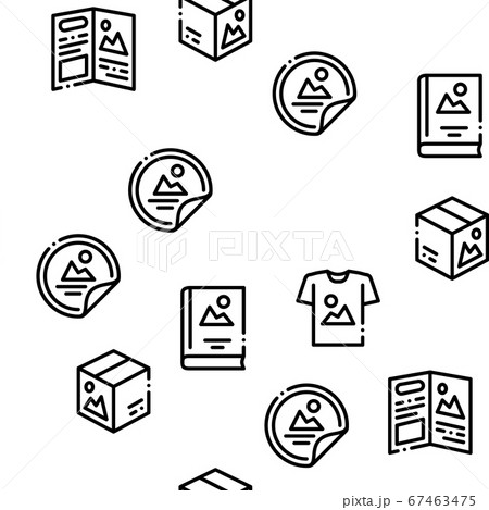 Polygraphy Printing Service Icons Set Vector 67463475