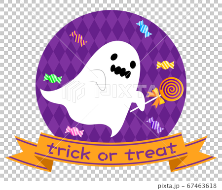 お菓子を持つハロウィンオバケのイラスト お菓子を持つハロウィンオバケのイラスト 67463618